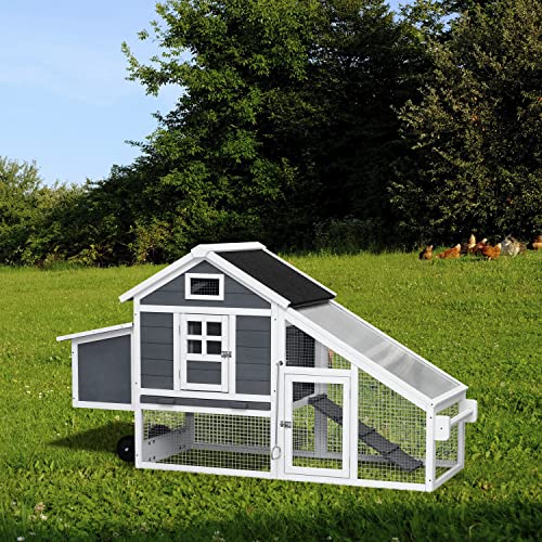 Large Wooden Chicken Coop with Wheels B983