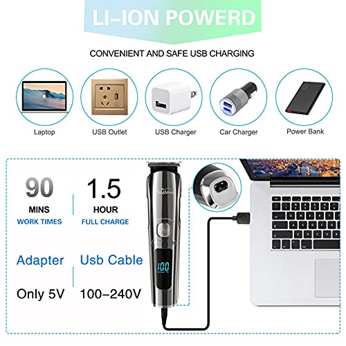 Beard Trimmer, IPX7 Waterproof Cordless Electric Razor with LED Display G229913