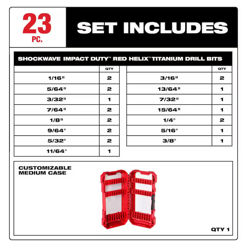 18V Cordless 4-Tool Combo Kit with Screwdriver Bit Set and Drill Bit Set P365
