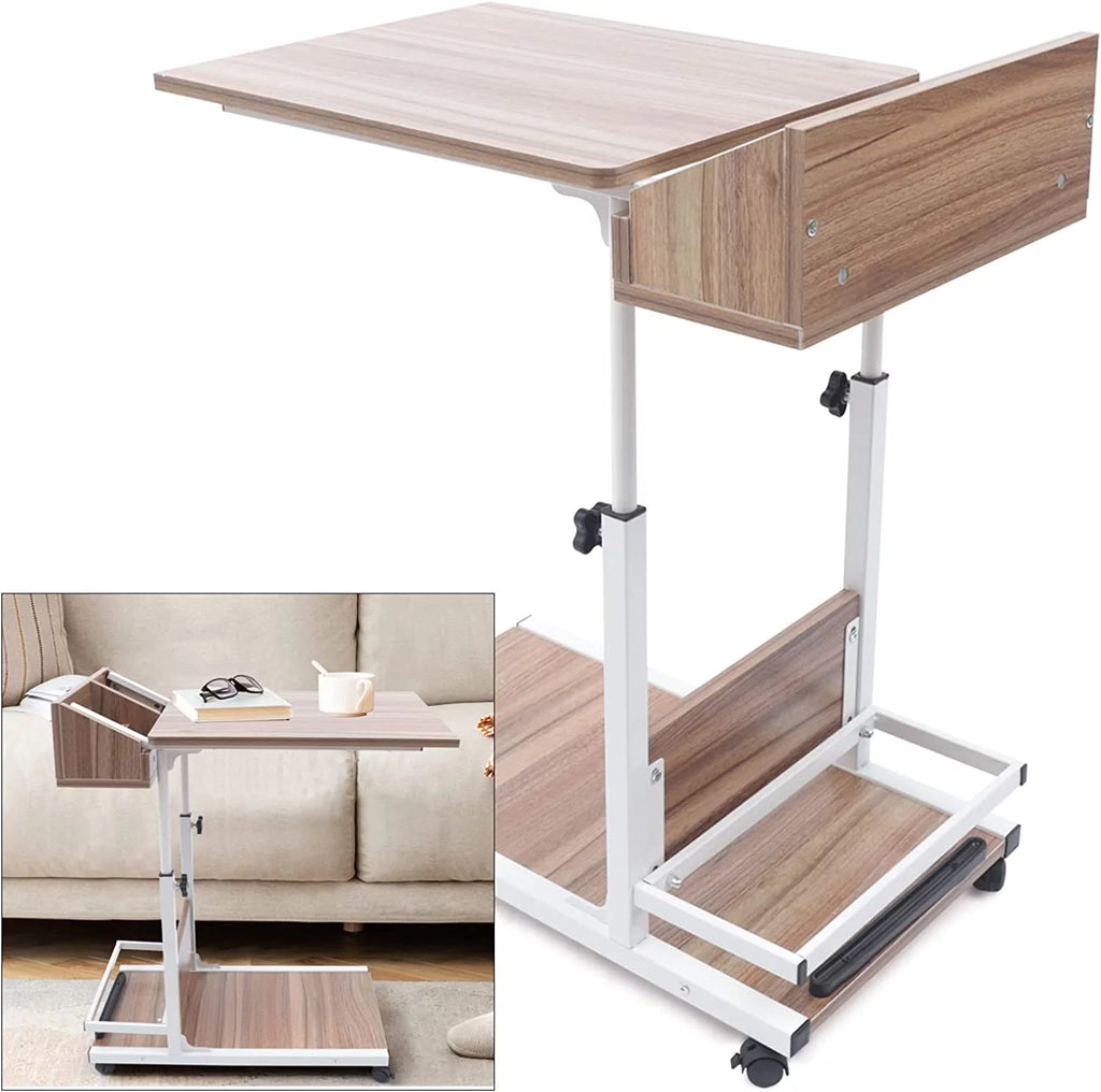 C-Shaped Height Adjustable Table with Rolling Wheels Z454