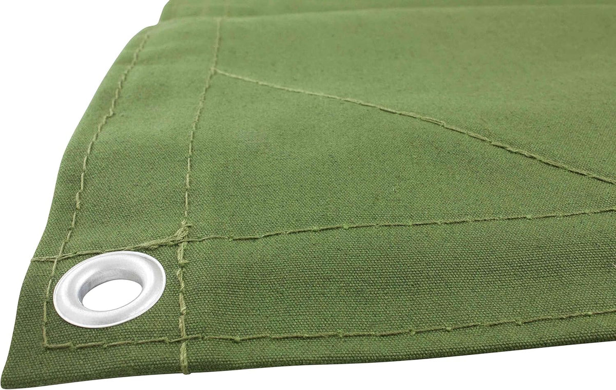 Green Canvas Tarp 12oz Heavy Duty Water Resistant 10' x 16' Pack of 2 U814