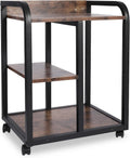 Brown 3 Tier Rolling Printer Cart with Storage N32695