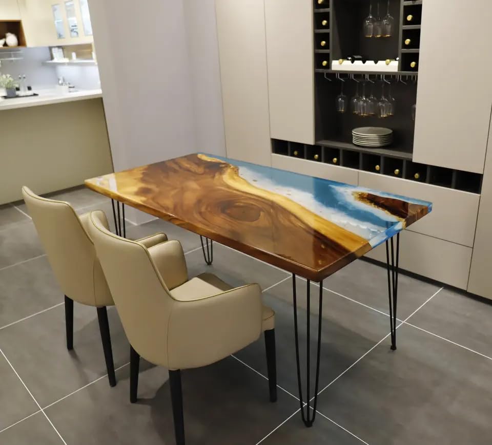 River Table Epoxy Dining Table Resin Coffee Table (without Stand, 60 x 36 Inches) I4480