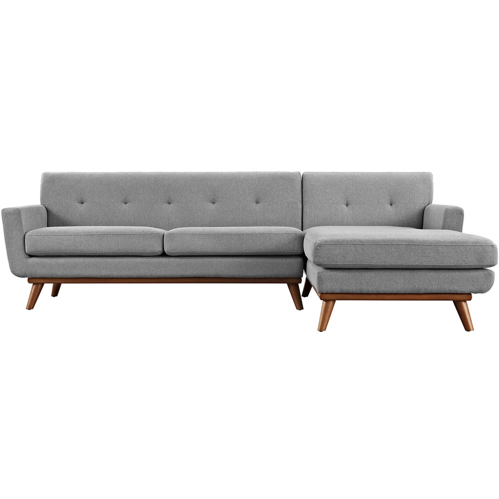Right-Facing Grey Fabric Sectional Sofa M877602