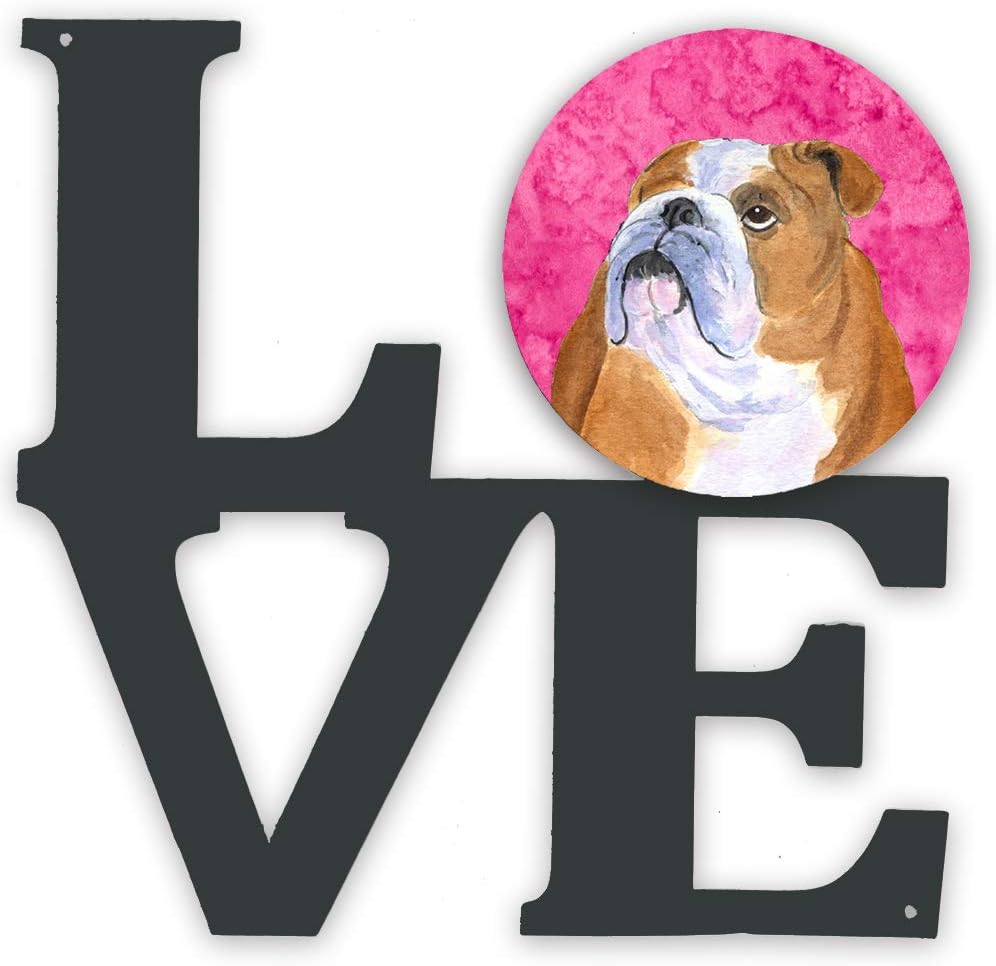 Pink English Bulldog Metal Artwork Wall-Decor, Multicolor Pack of 2 J318307