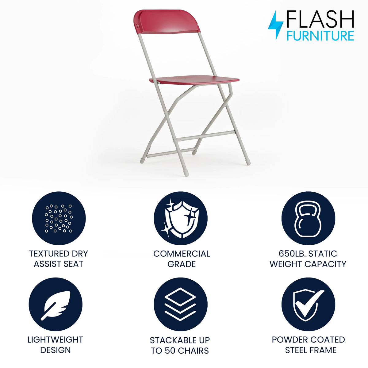 Red Plastic Folding Chair J192