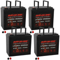 12V 55AH Lithium LiFePO4 Deep Cycle Battery 4 Pack O9838