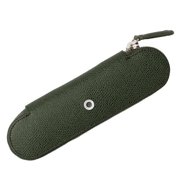 Olive Green Zipper Pen Case for Two Y769166