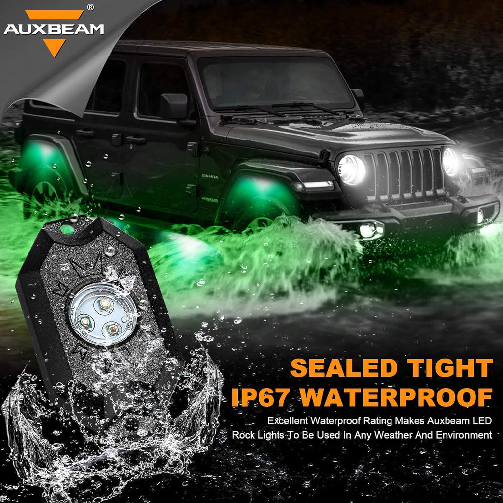 RGB 8 Pods Bluetooth Waterproof Multicolor LED Rock Light Kit A642734