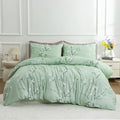 Queen Fluffy Soft Microfiber Floral Comforter Set with 2 Pillowcases R4489
