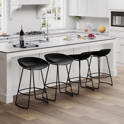 White 30" Bar Height Swivel Barstools Set of 4 J885131