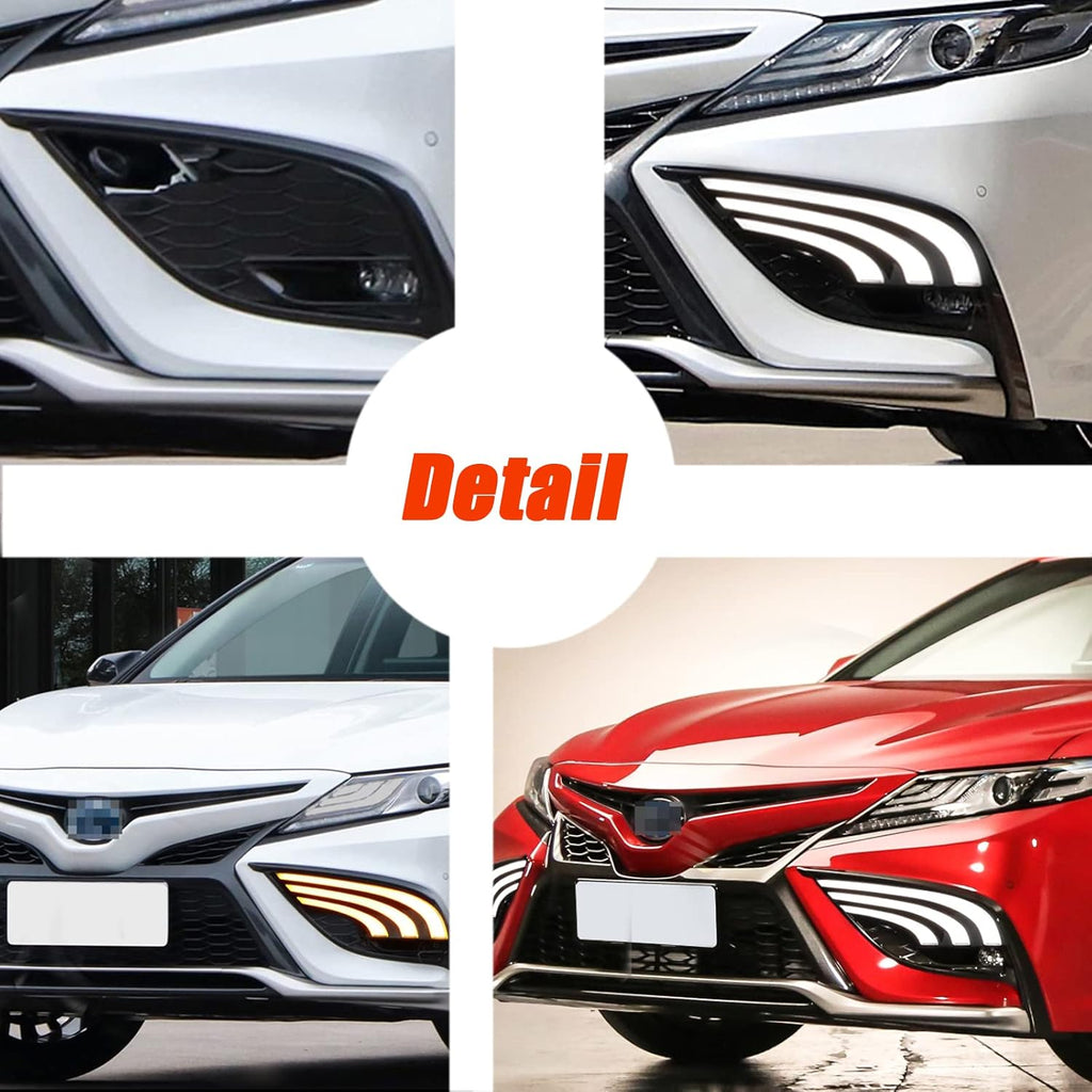 White Amber LED Front Fog Daytime Running Lamp with Dynamic Flash Turn Signal A24124