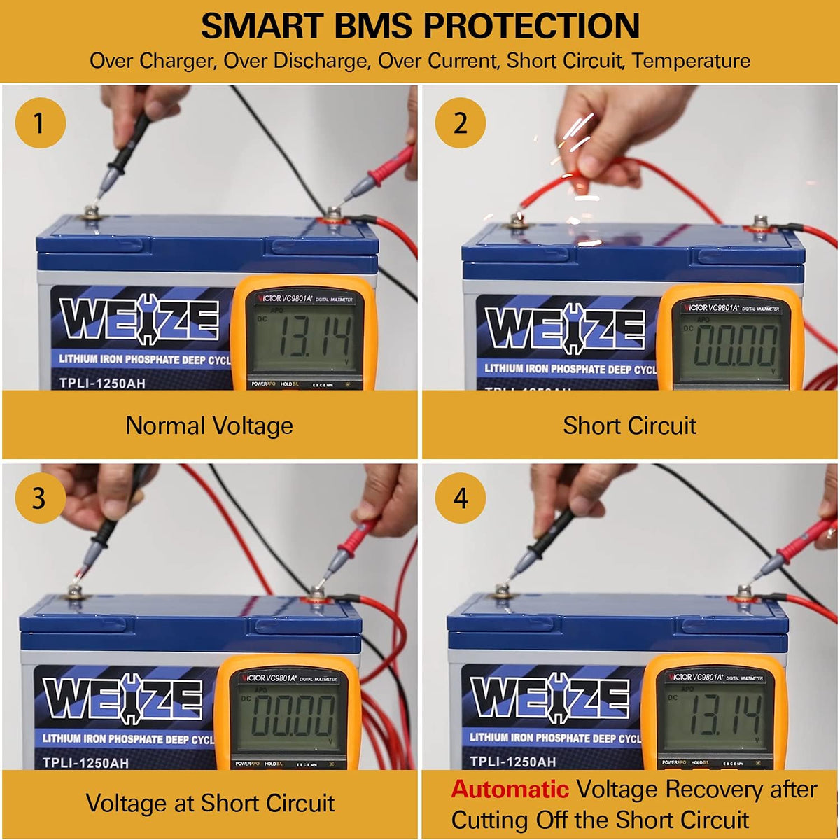 12V 100Ah LiFePO4 Lithium Battery with Smart BMS X841