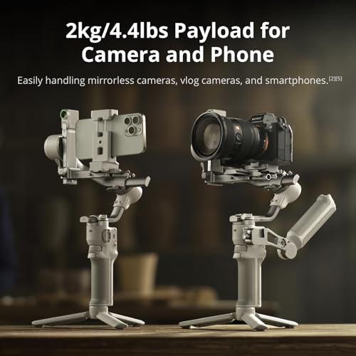 Gimbal Stabilizer for Cameras, Auto Axis Locks, 2kg Payload T205