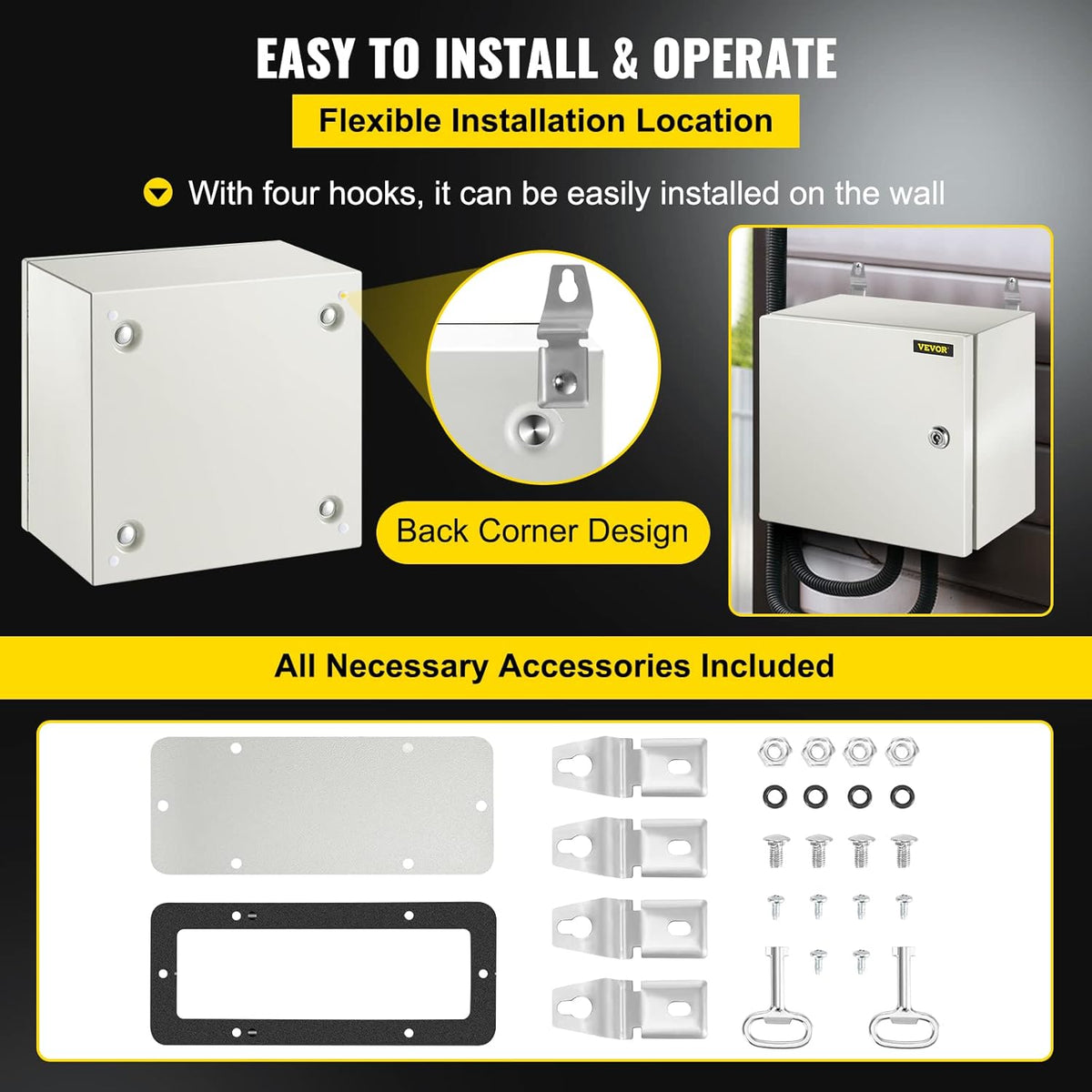 12 x 12 x 8'' NEMA 4X Steel Electrical Enclosure C13926