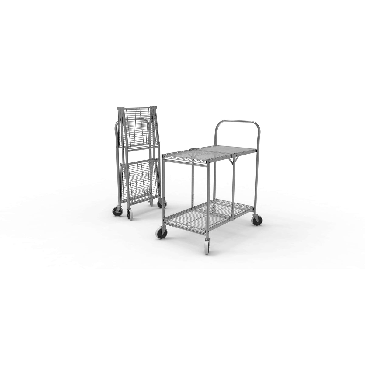Two Shelf Collapsible Wire Utility Cart S7107