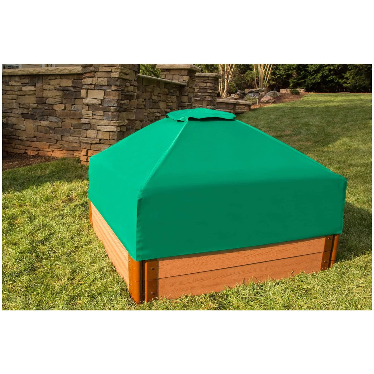 4 ft. x 4 ft. x 11 in. Square Sandbox Composite with Telescoping Canopy/Cover X443