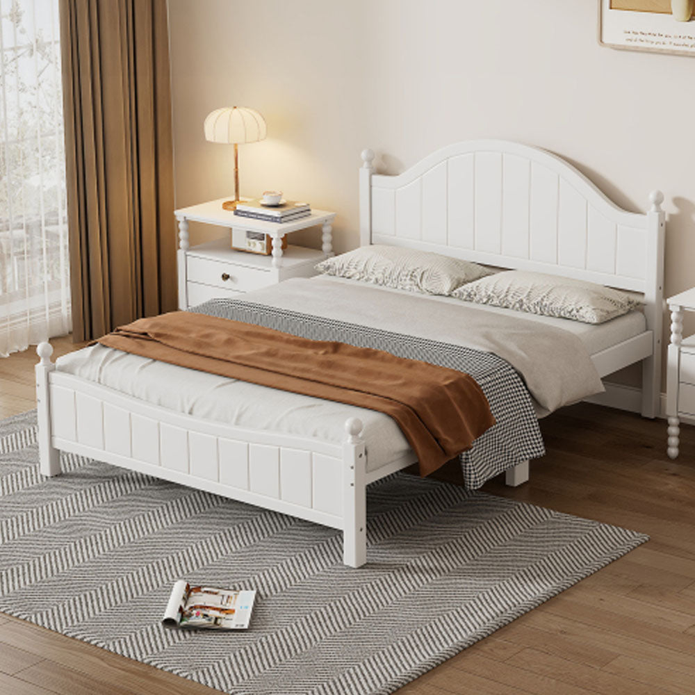 White Solid Wood Platform Bed Full F567322