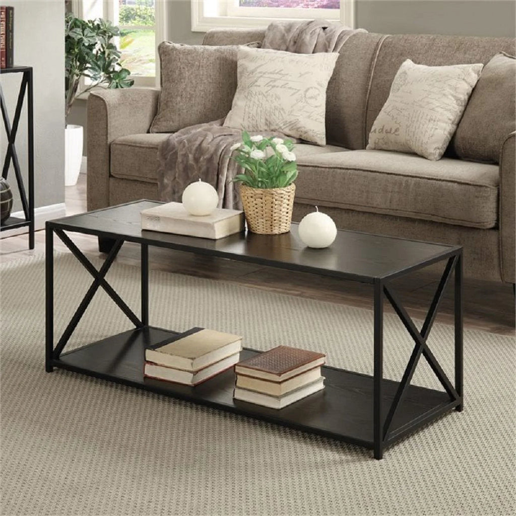 Black Wood and Metal Coffee Table O74324