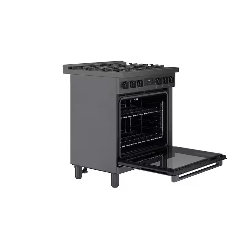 30 in. 3.7 cu. ft. Gas Range with 5-Burners in Black Stainless Steel W1340