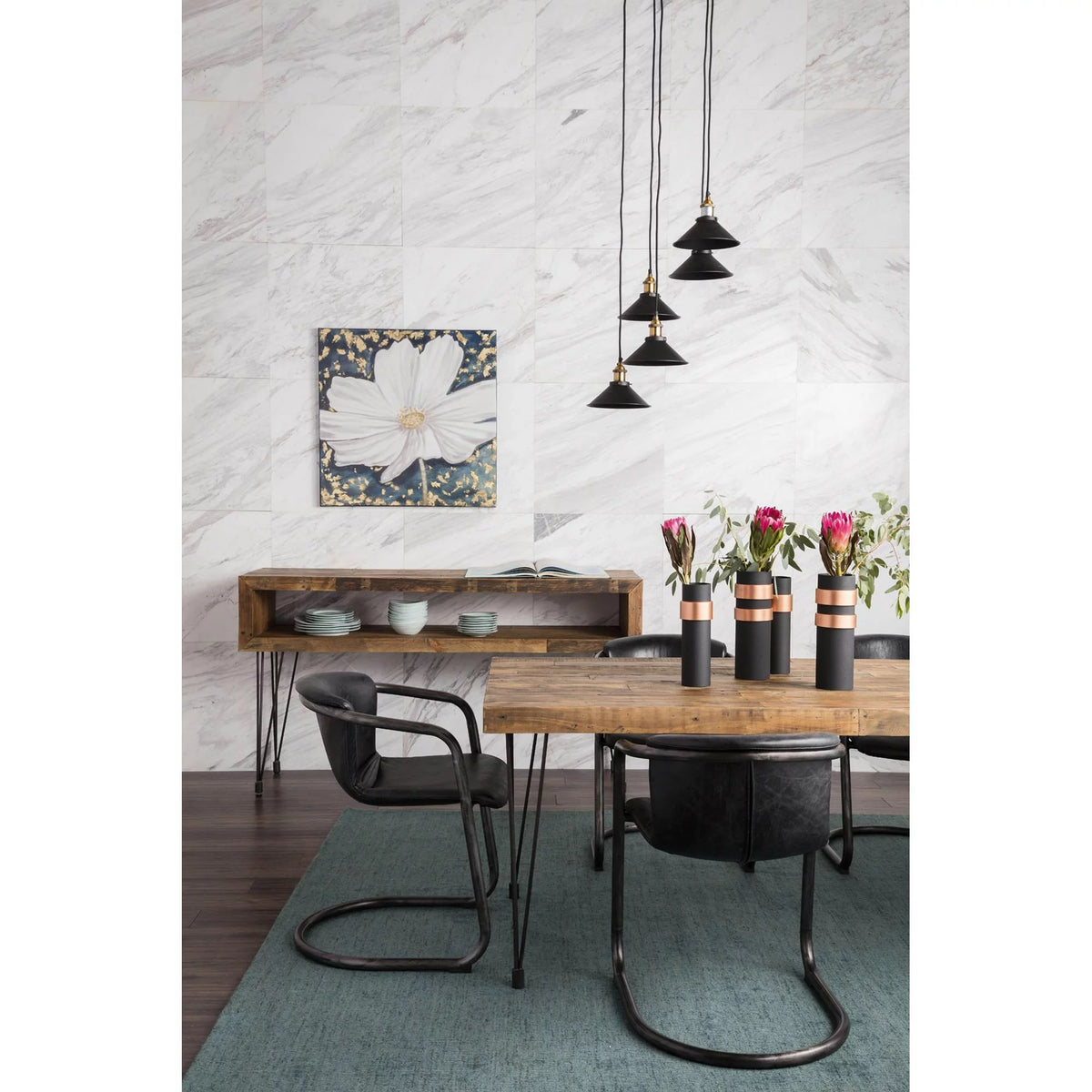 Onyx Black Leather Dining Chair Set Of Two E53457