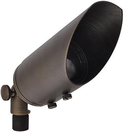 Antique Brass Finish Low Voltage Landscape Spot Light with Ground Spike, Pack of 2 Q337213