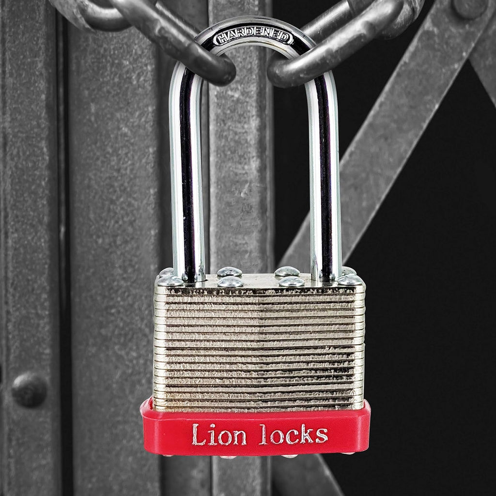 24 Keyed-Alike Padlocks with Long Shackle, 48 Keys, Hardened Steel Case, Brass Pin Cylinder I75937