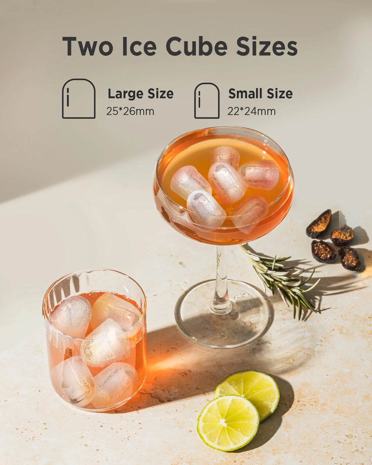 Countertop Ice Maker Machine with Handle, 9pcs/6min, 26lbs/24h, Silver K36812