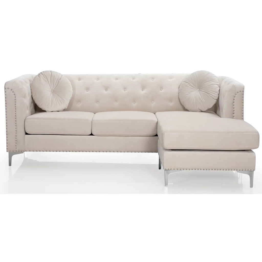 Ivory Sofa Chaise L985