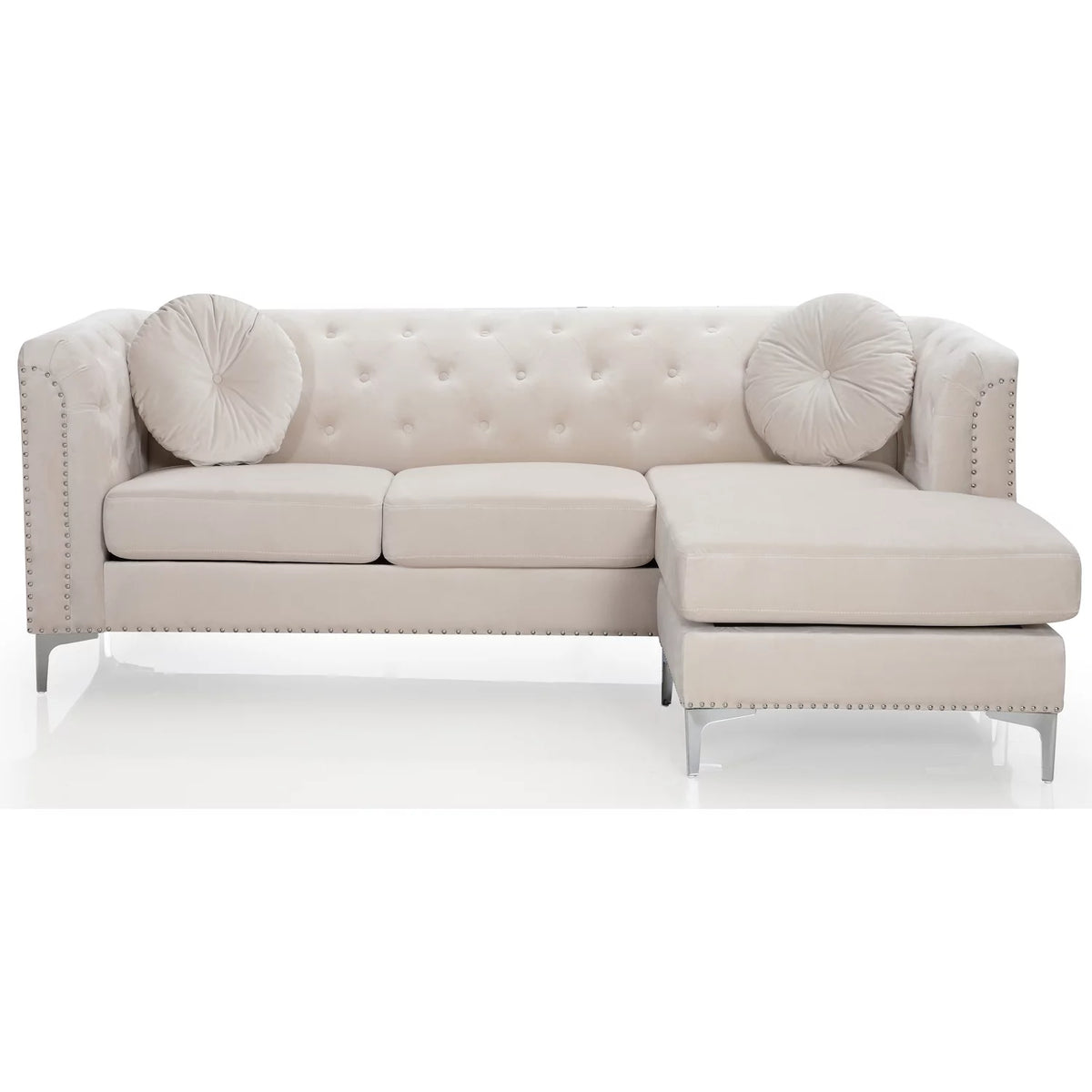 Ivory Sofa Chaise L985