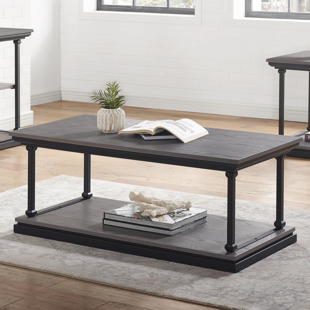 3-Piece Antique Gray Coffee Table Set R2460