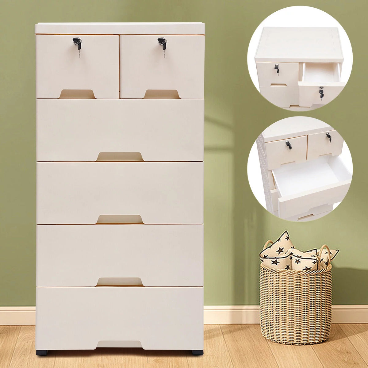 Lockable 6 Drawers Storage Cabinet G9179