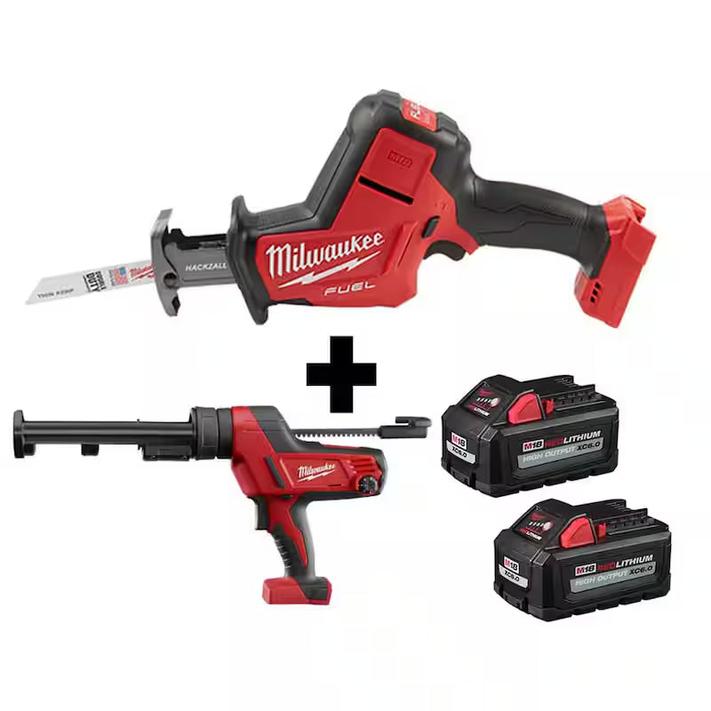 18V Lithium-Ion Brushless Cordless Reciprocating Saw & Caulk Gun with Two 6.0Ah Batteries H951