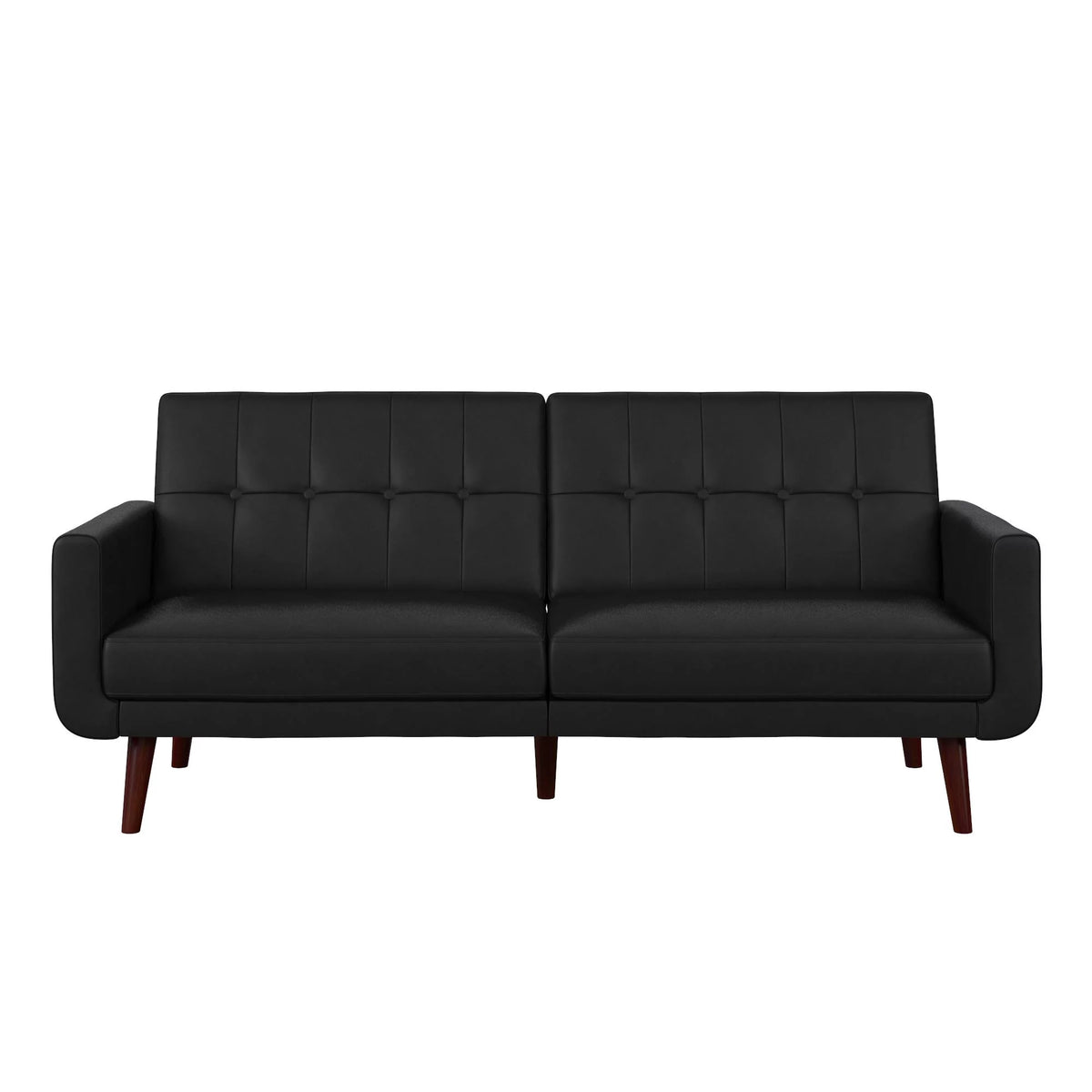 Black Faux Leather Futon U91122