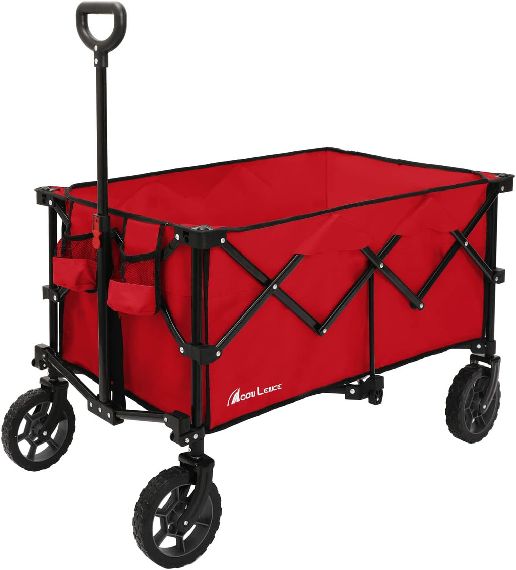 Collapsible Wagon Cart Heavy Duty Folding Portable Hand Cart with Universal Wheels W949181