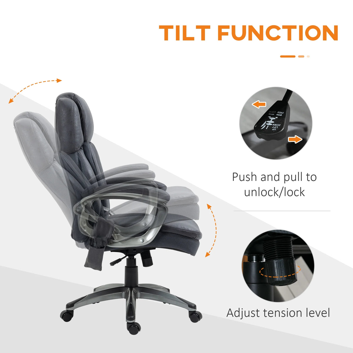 Gray Executive Office Chair with Vibration Massage Y431