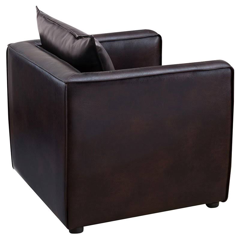 Brown Faux Leather Accent Chair N93695