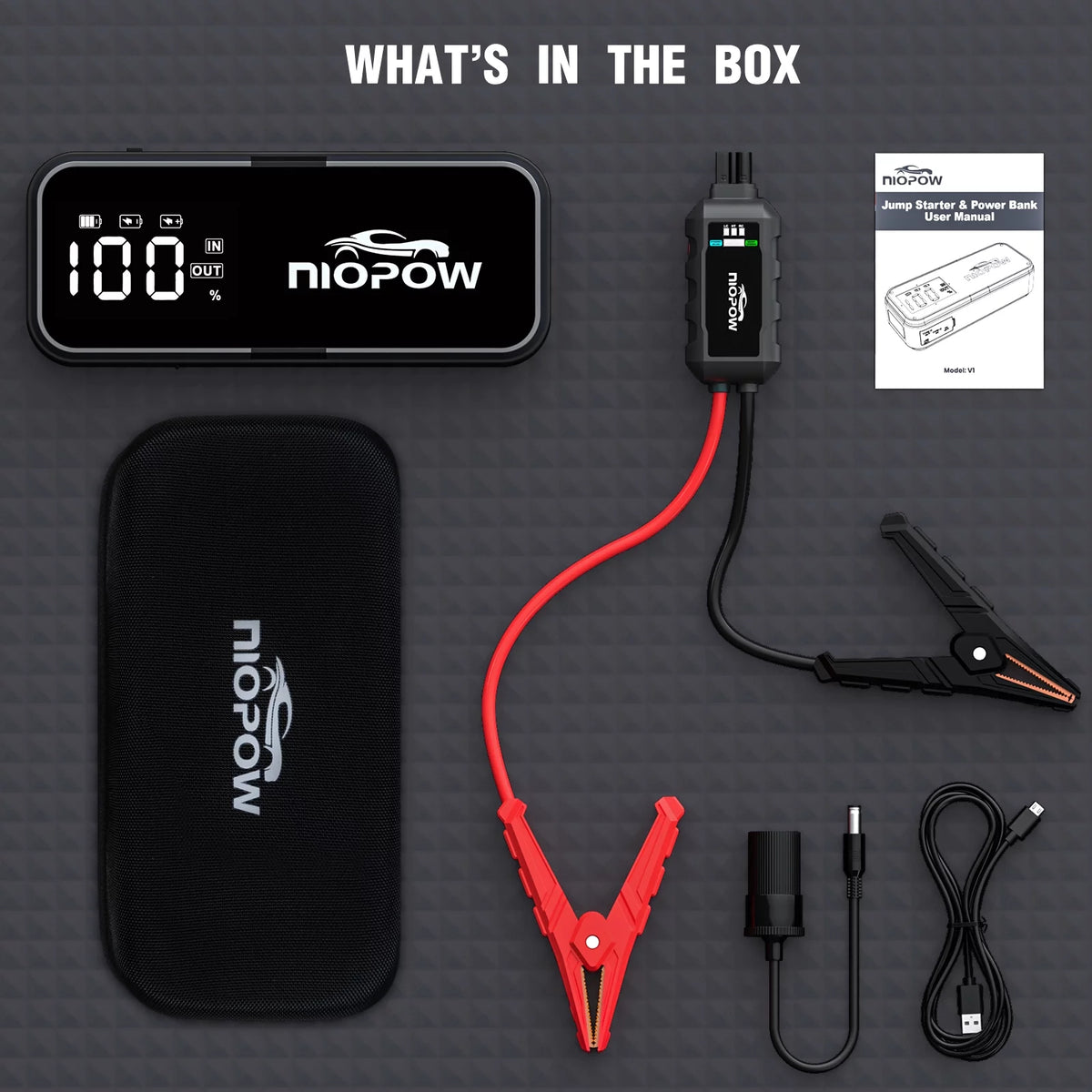 5000A 12V Portable Lithium Jump Starter with 3.3 Display and LED Light Z93924
