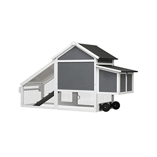 Large Wooden Chicken Coop with Wheels B983