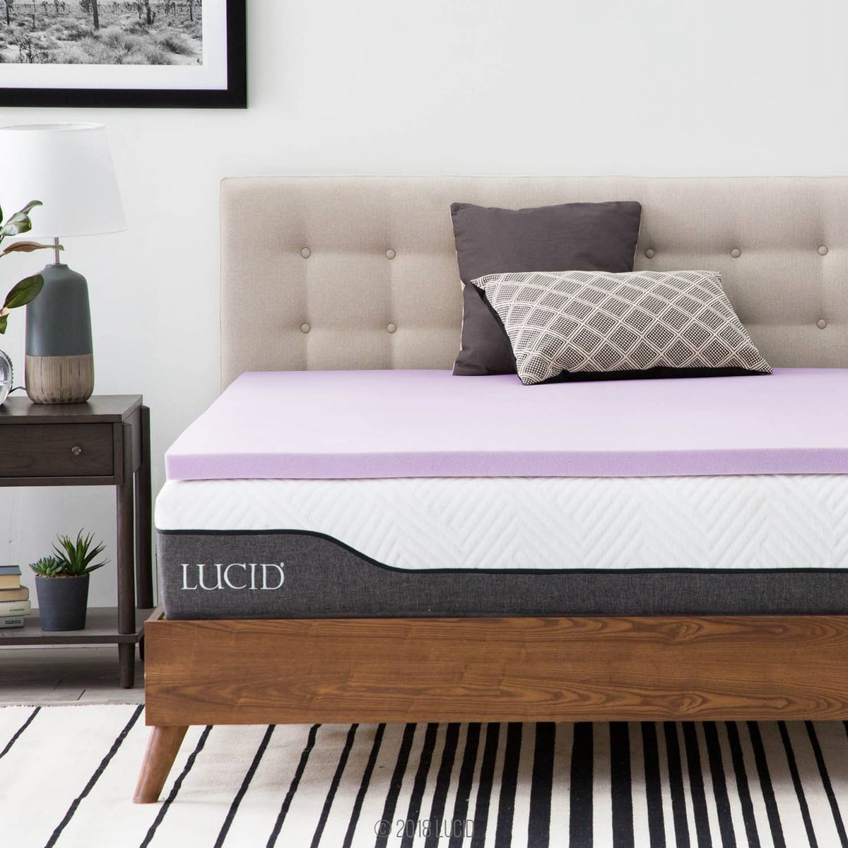Full Lavender Infused Memory Foam Mattress Topper C9046