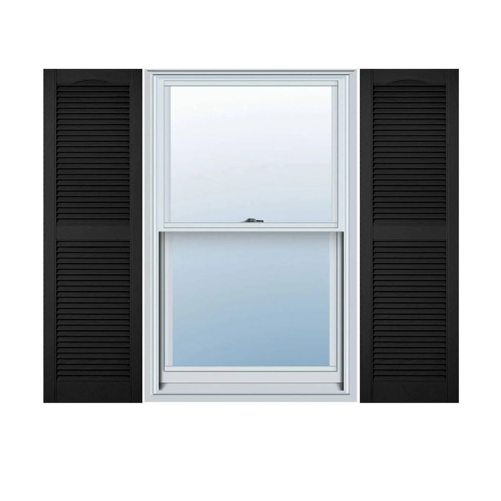 Black Vinyl Open Louver Shutters X65469