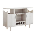 47 Inch Wood Wine Bar Cabinet with Stemware F395