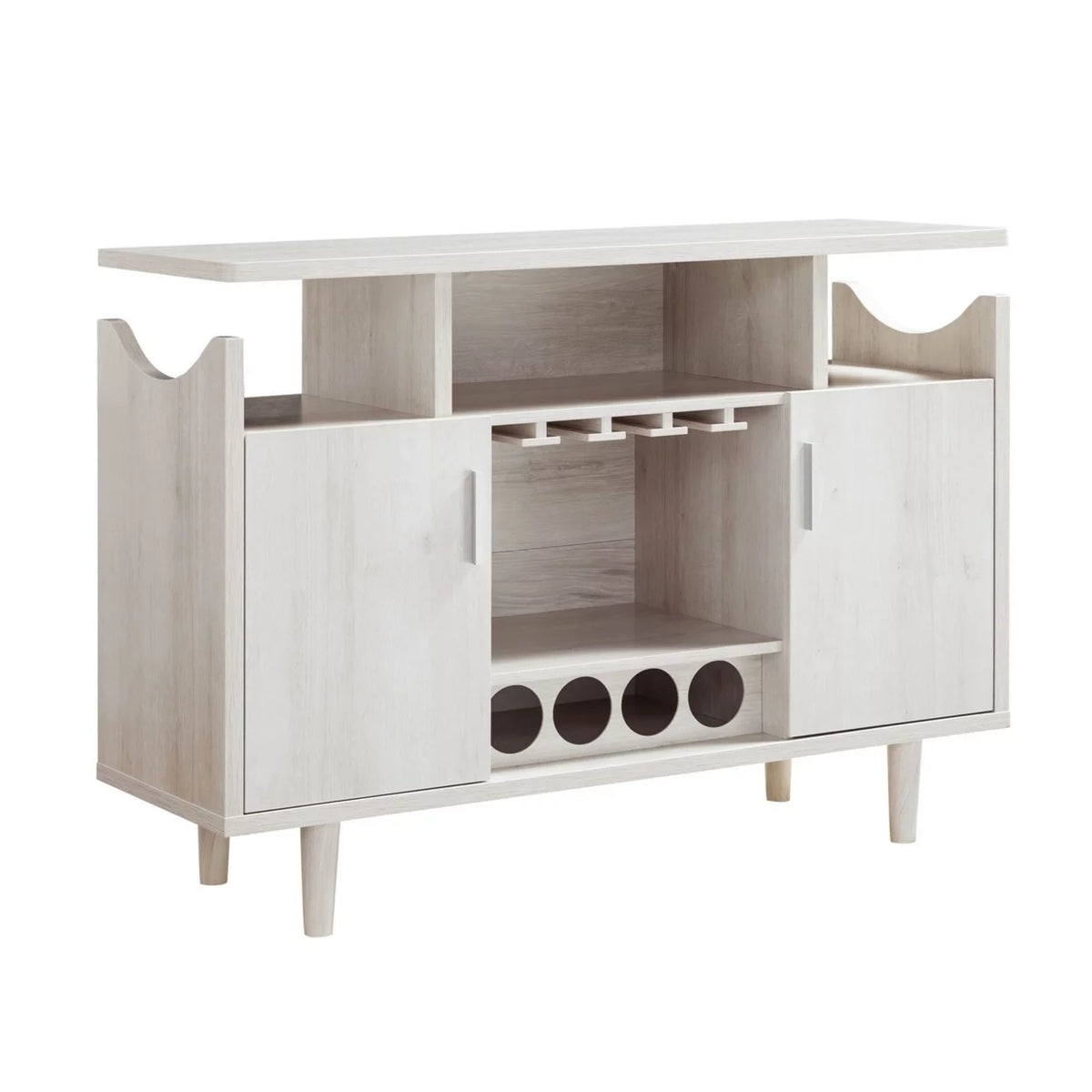 47 Inch Wood Wine Bar Cabinet with Stemware F395