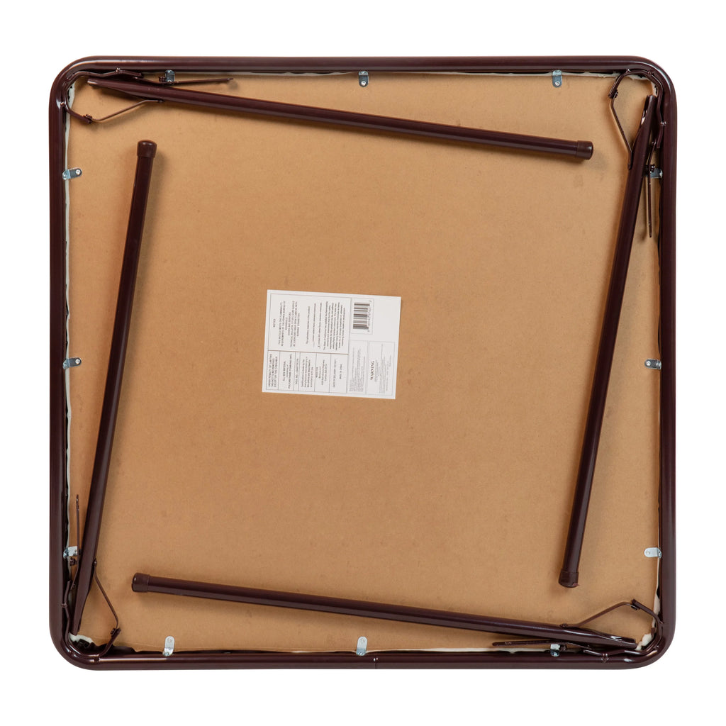 Brown Foldable Card Table with Vinyl Table Top Q755120