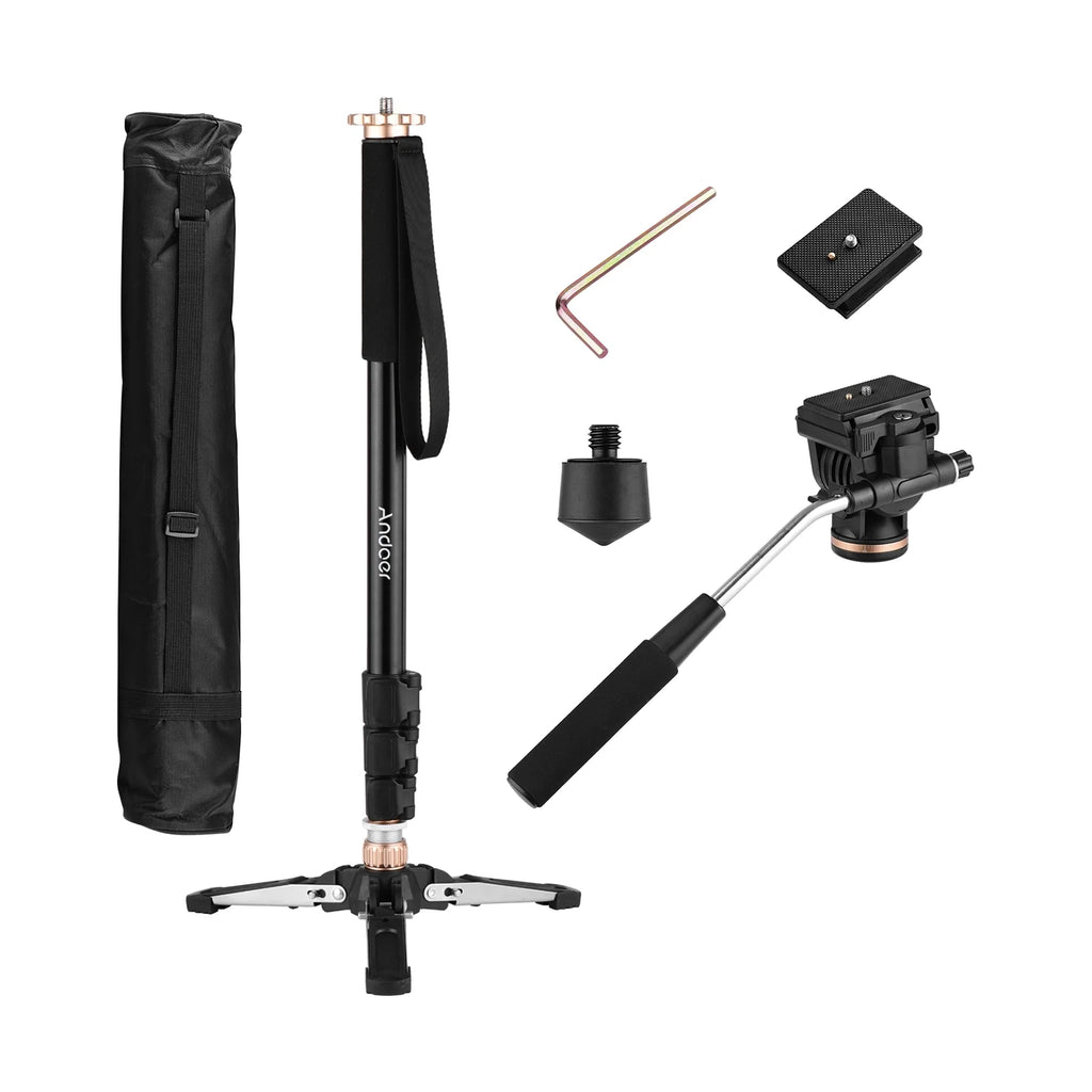 Aluminum Alloy Photography Monopod Stand with Detachable Tripod Base and Carry Bag K69504