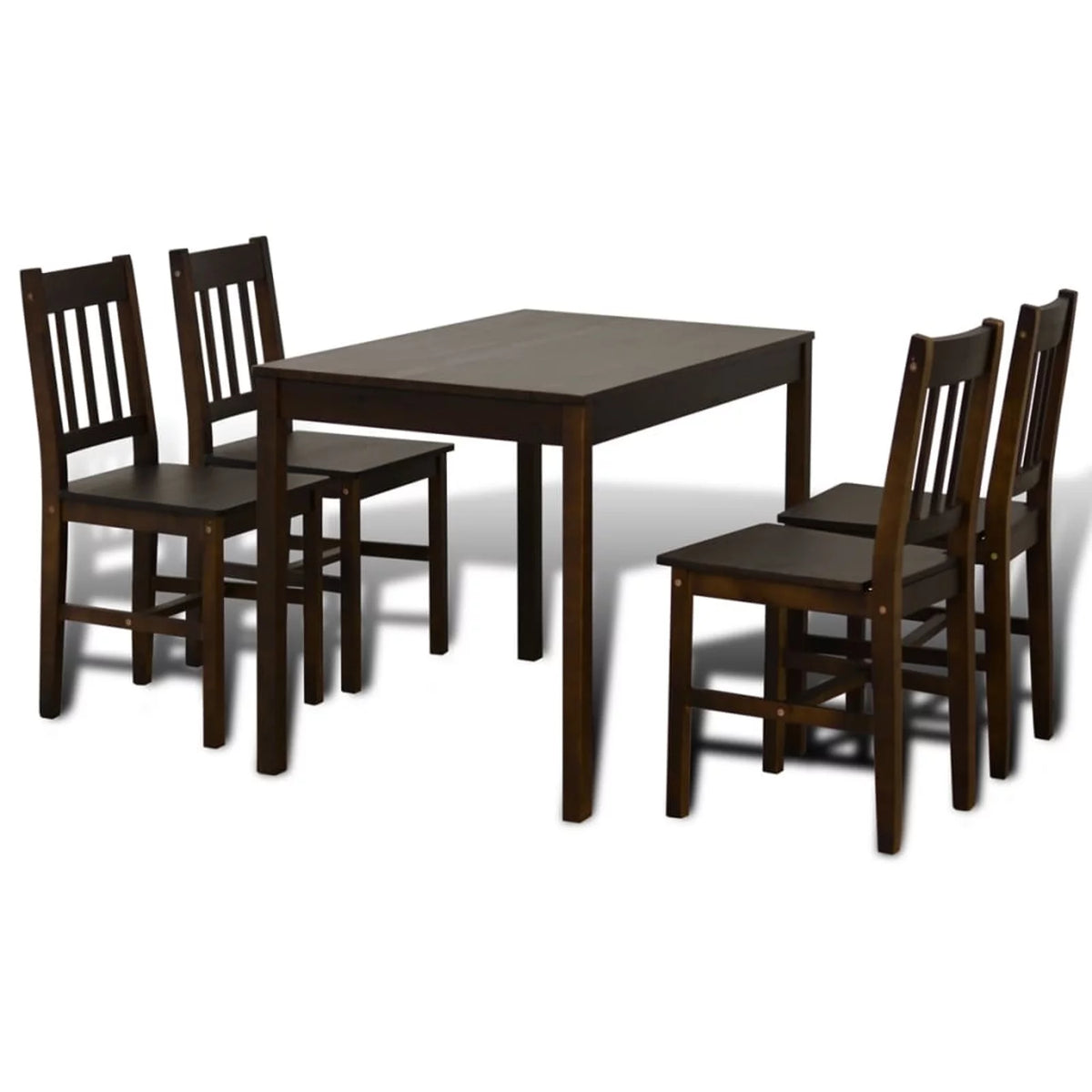 Wooden Dining Table with 4 Chairs Brown C59345