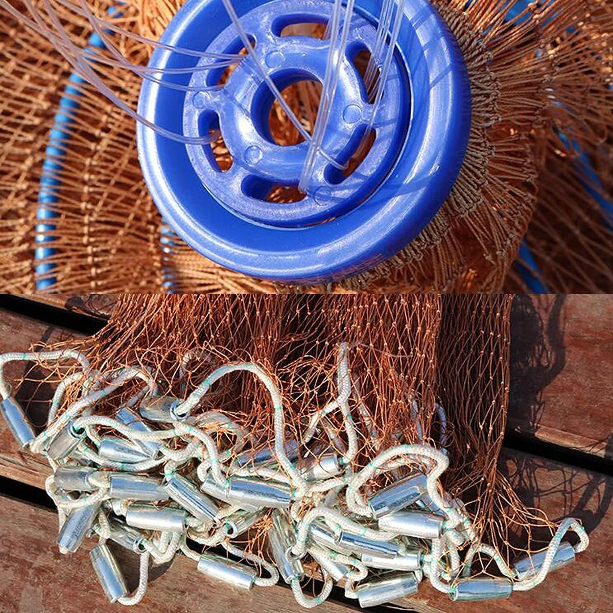 Fishing Net with Lead Sinkers 7ft Radius O43876