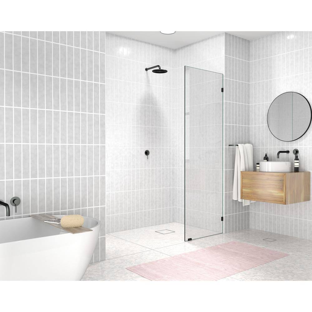 19.5 in. W x 78 in. H Single Fixed Panel Frameless Shower Door in Oil Rubbed Bronze L7895