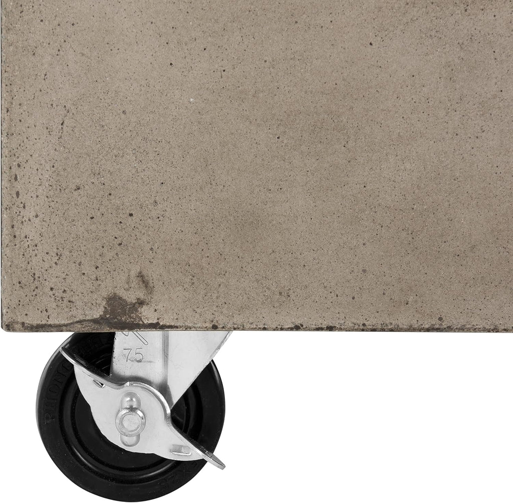 Dark Grey Concrete Coffee Table with Caster Wheels O606944