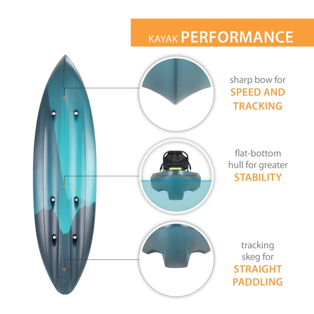 10 ft Sit-on-Top Kayak, Aurora Fusion Blue Z20479